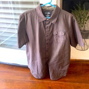 Rip curl men’s large brown button down shirt